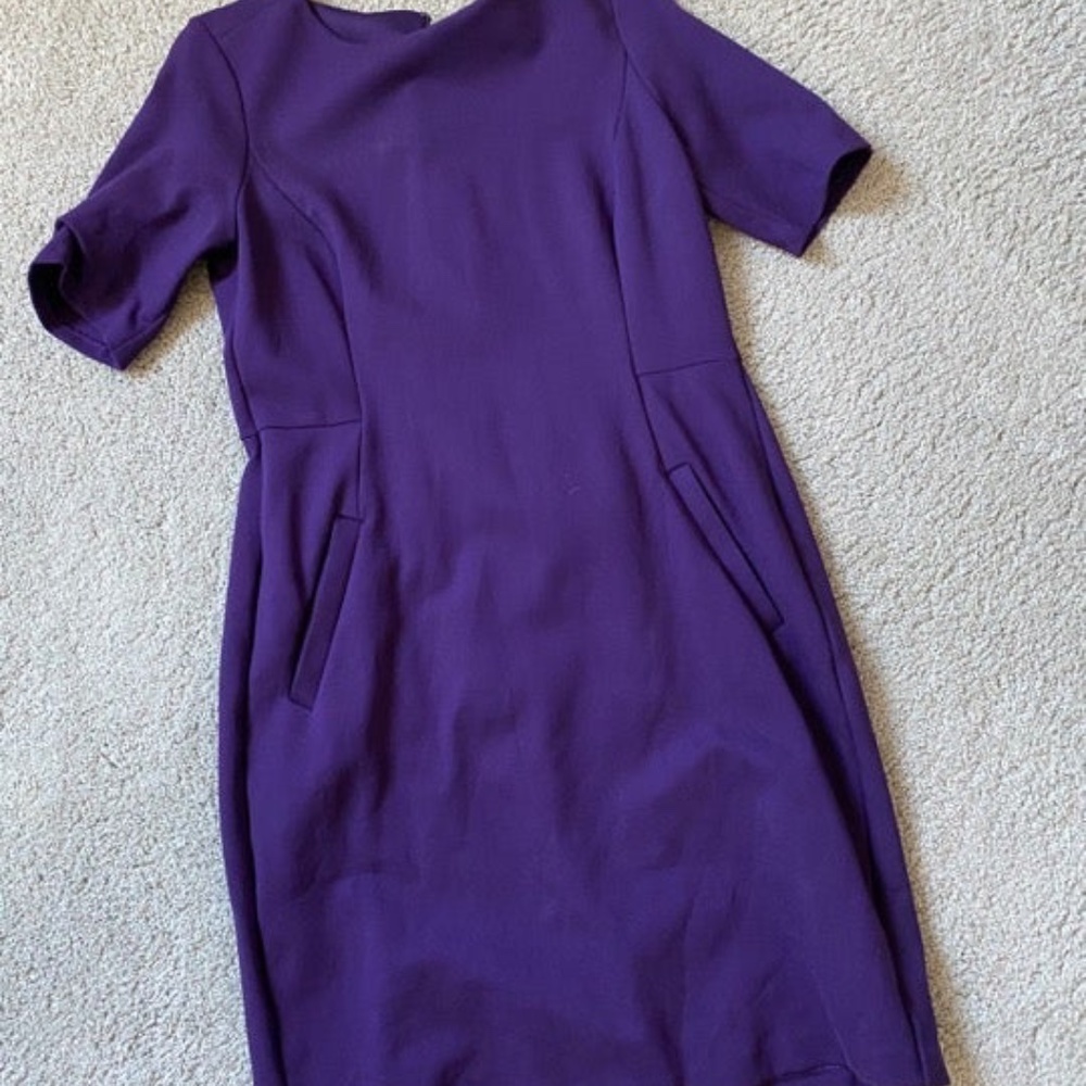 Lands End Ponte Dress - Royal purple